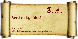 Beniczky Ábel névjegykártya