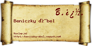 Beniczky Ábel névjegykártya